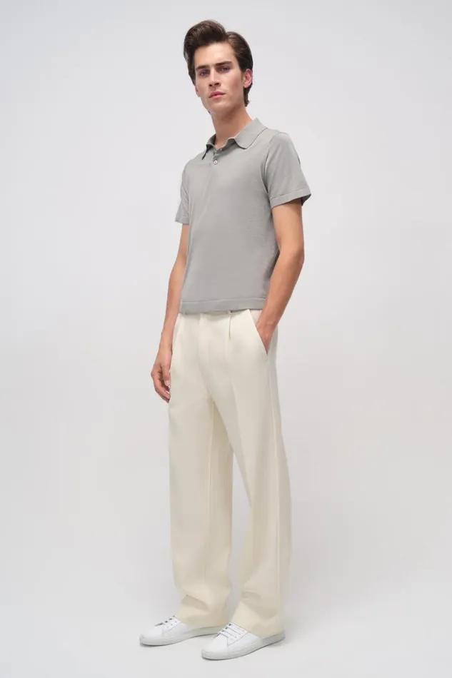 Men Barron Polo Fog Jonathan Simkhai Knitwear