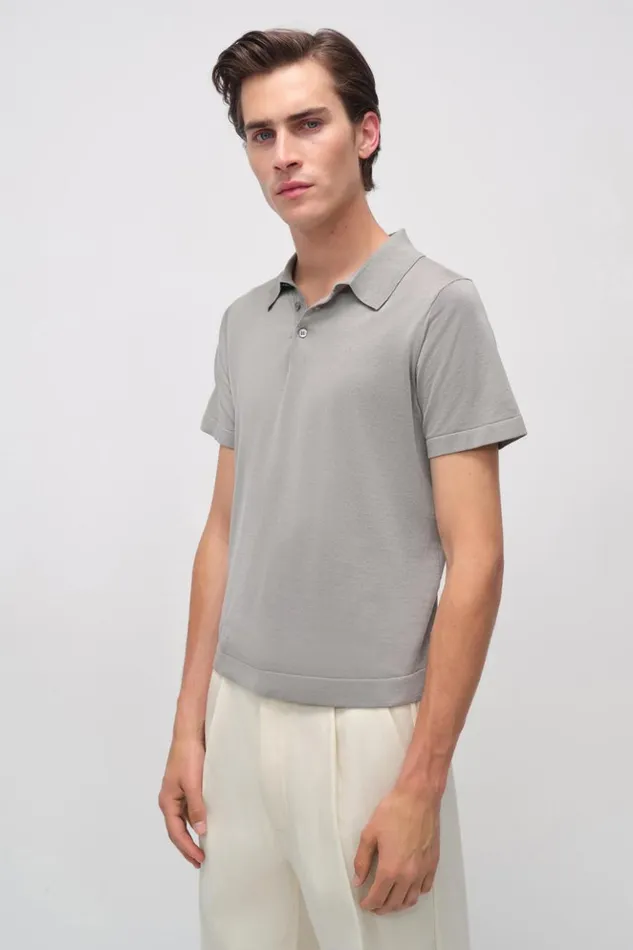 Men Barron Polo Fog Jonathan Simkhai Knitwear