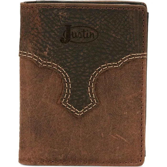 MEN Bifold Card Wallet Brown Justin Boots Wallets
