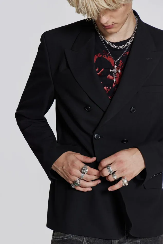 Men Black Goliath Blazer Jaded London Tailoring