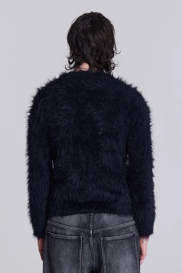 Men Black Ominous Knit Jumper Jaded London Knitwear