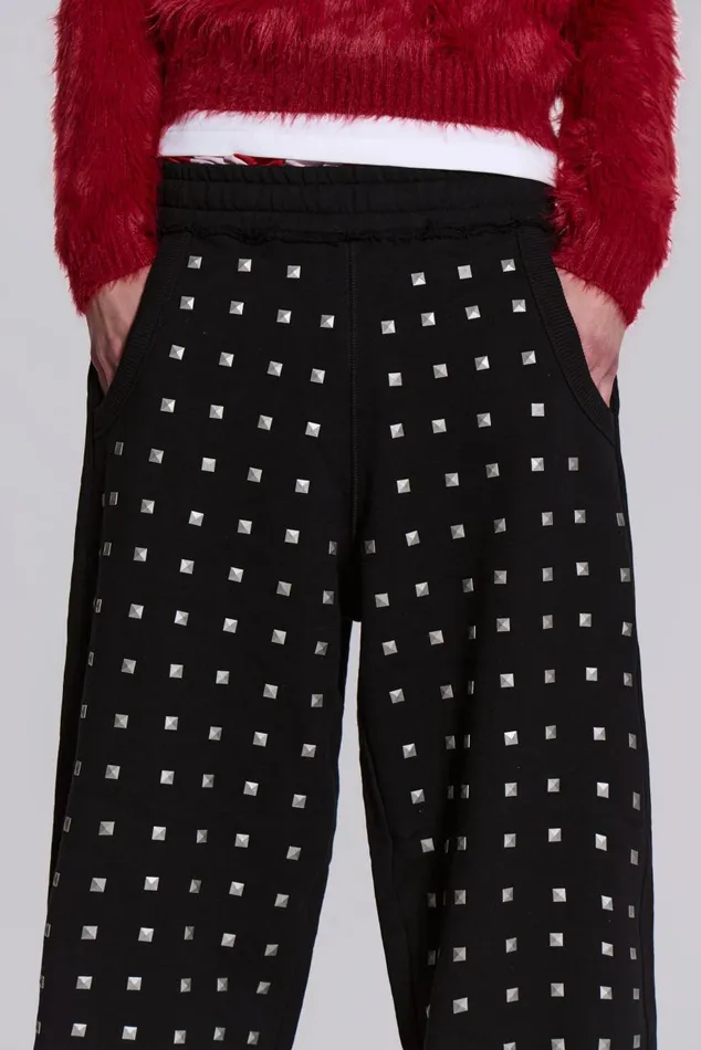 Men Black Stud Monster Joggers Jaded London Joggers and Sweatpants