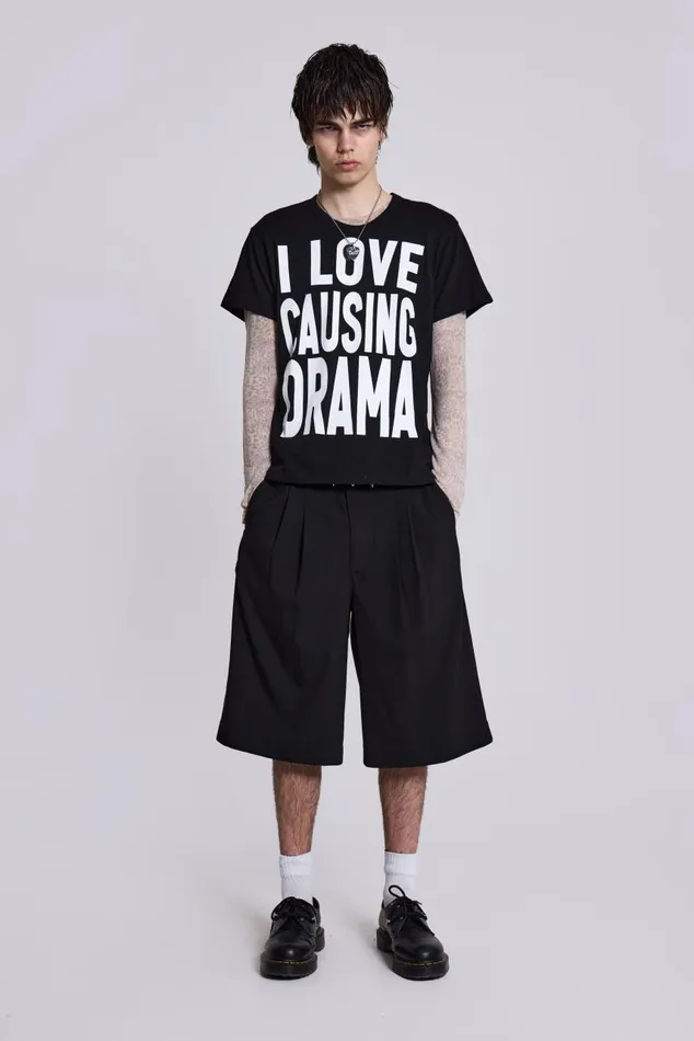 Men Black Volume Tailored Shorts Jaded London Shorts and Jorts