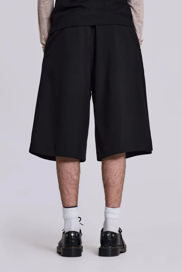 Men Black Volume Tailored Shorts Jaded London Shorts and Jorts
