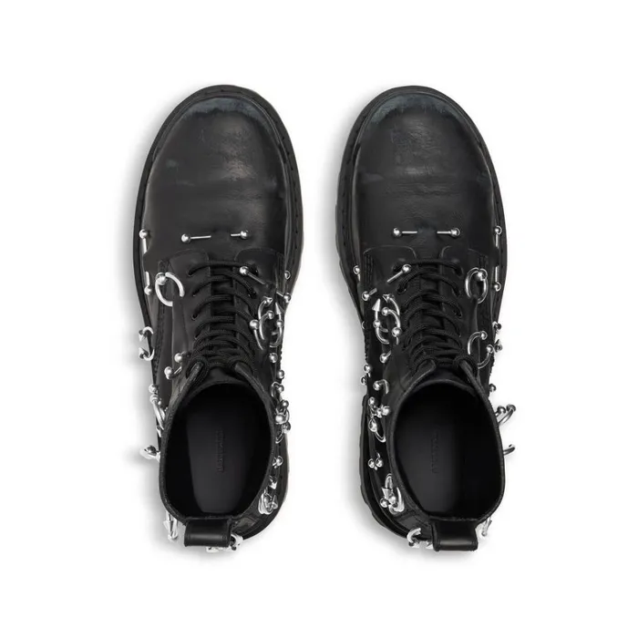 Men Boots and Derbies Balenciaga Strike 20mm Boot With Piercings In Black
