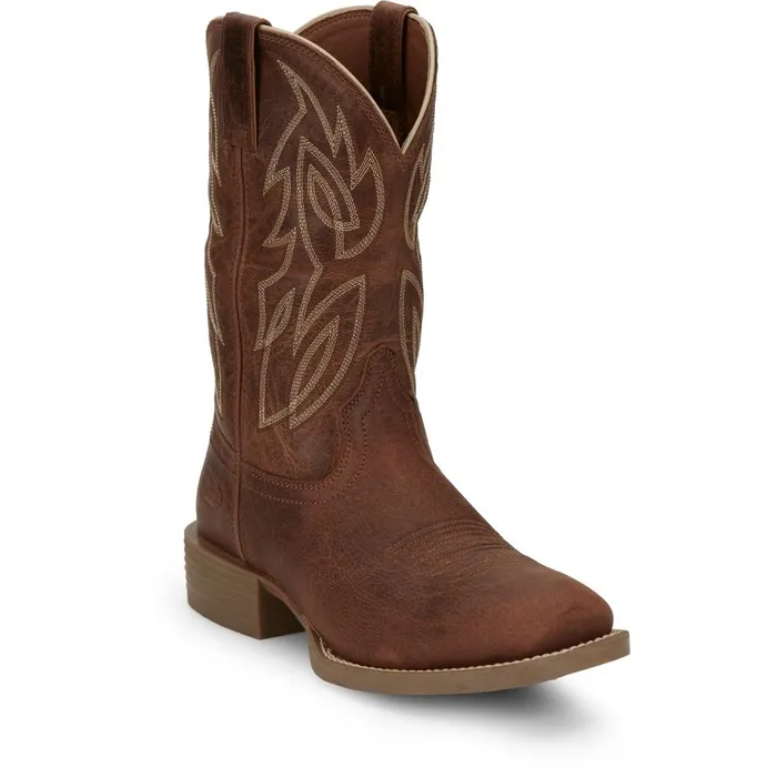 MEN Canter 11034 Western Amber Brown Justin Boots Western