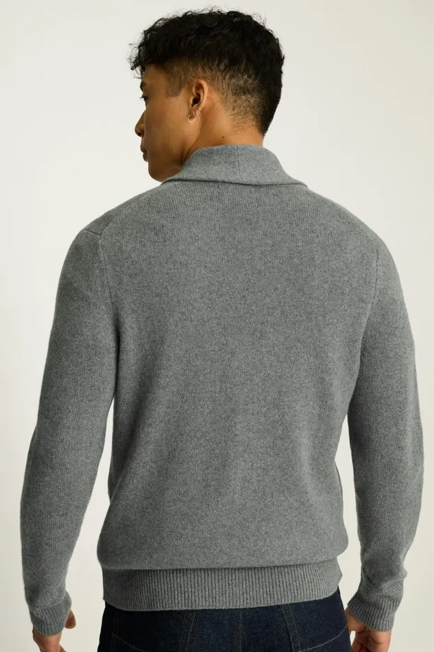 Men Cashmere Shawl Collar Cardigan Heather Gray Bonobos Cardigan Sweaters