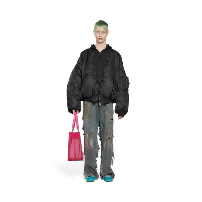 Men Coats and Jackets Balenciaga Balenciaga Paris All In Bomber In Black