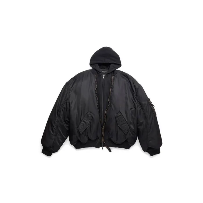 Men Coats and Jackets Balenciaga Balenciaga Paris All In Bomber In Black