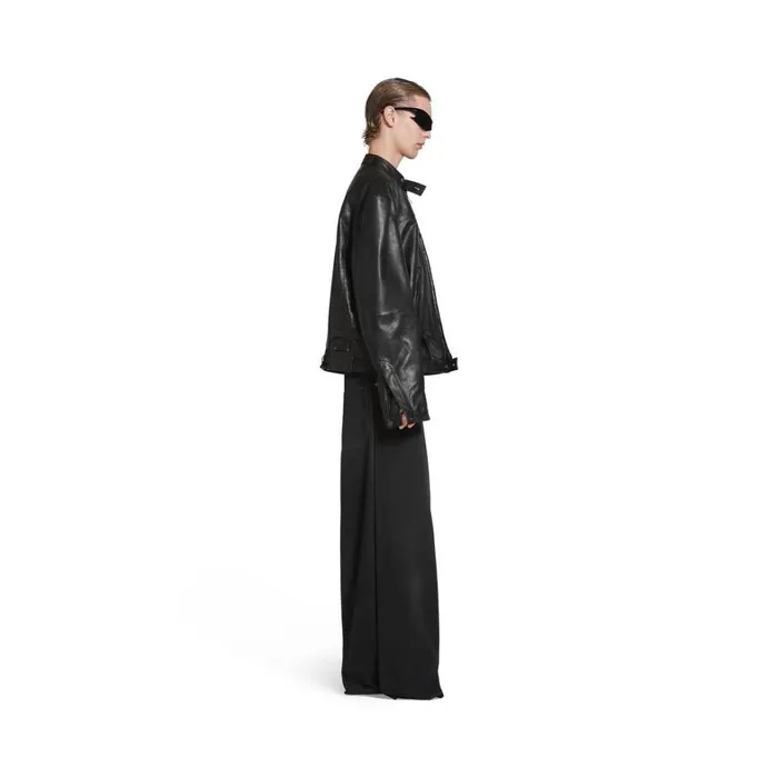 Men Coats and Jackets Balenciaga Deconstructed Zipup Jacket In Black