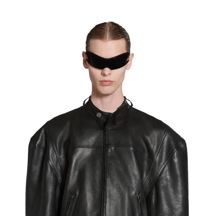 Men Coats and Jackets Balenciaga Deconstructed Zipup Jacket In Black