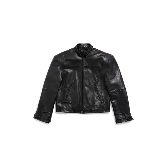 Men Coats and Jackets Balenciaga Deconstructed Zipup Jacket In Black