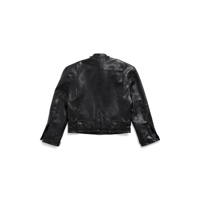Men Coats and Jackets Balenciaga Deconstructed Zipup Jacket In Black