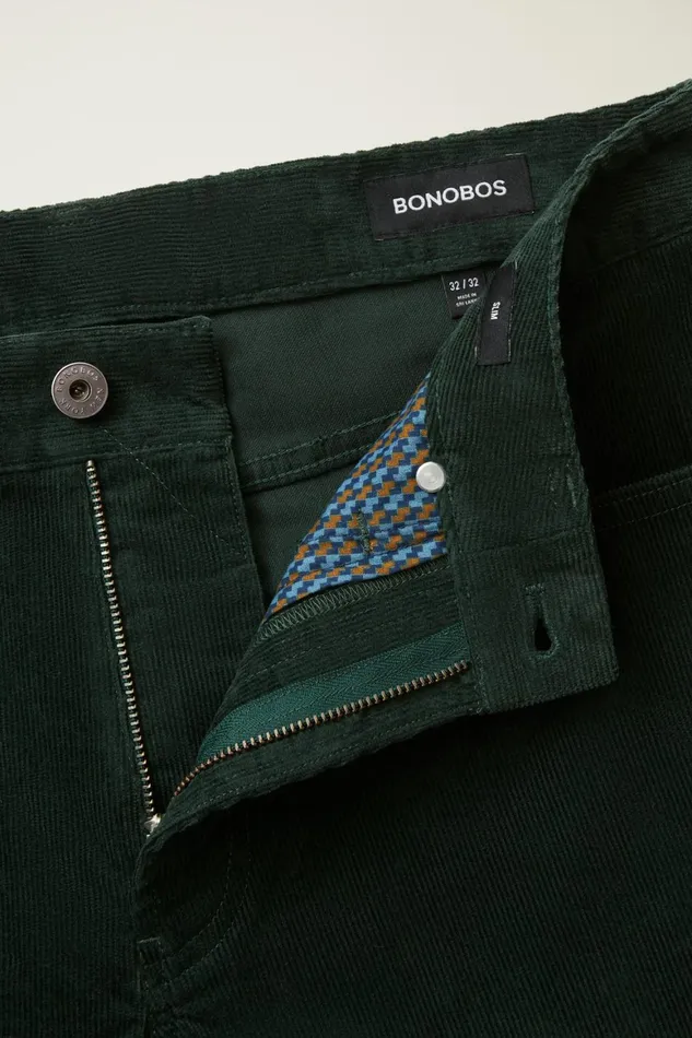 Men Corduroy 5Pocket Pants Pine Green Bonobos 5Pocket Pants