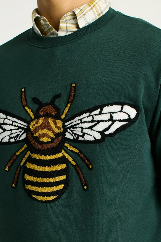 Men Critter Supersoft Fleece Crew Beehive Renaissance Bonobos Crew and VNeck Sweaters