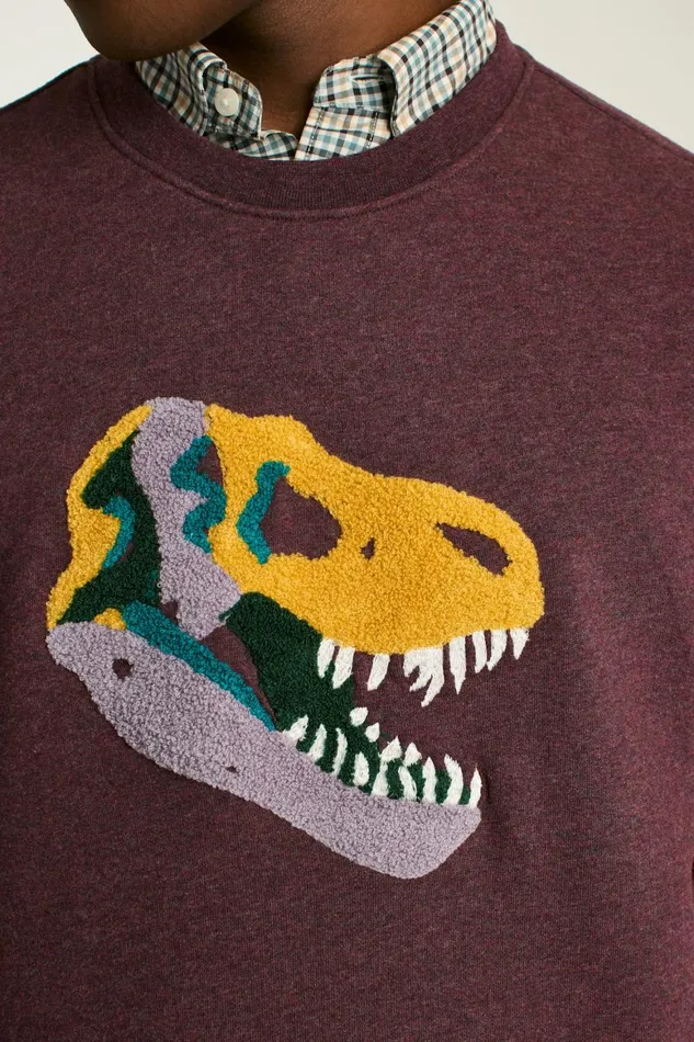 Men Critter Supersoft Fleece Crew T Rextinct Bonobos Sweatshirts and Hoodies