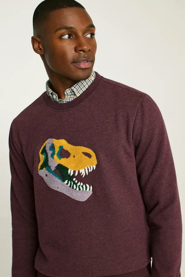 Men Critter Supersoft Fleece Crew T Rextinct Bonobos Sweatshirts and Hoodies