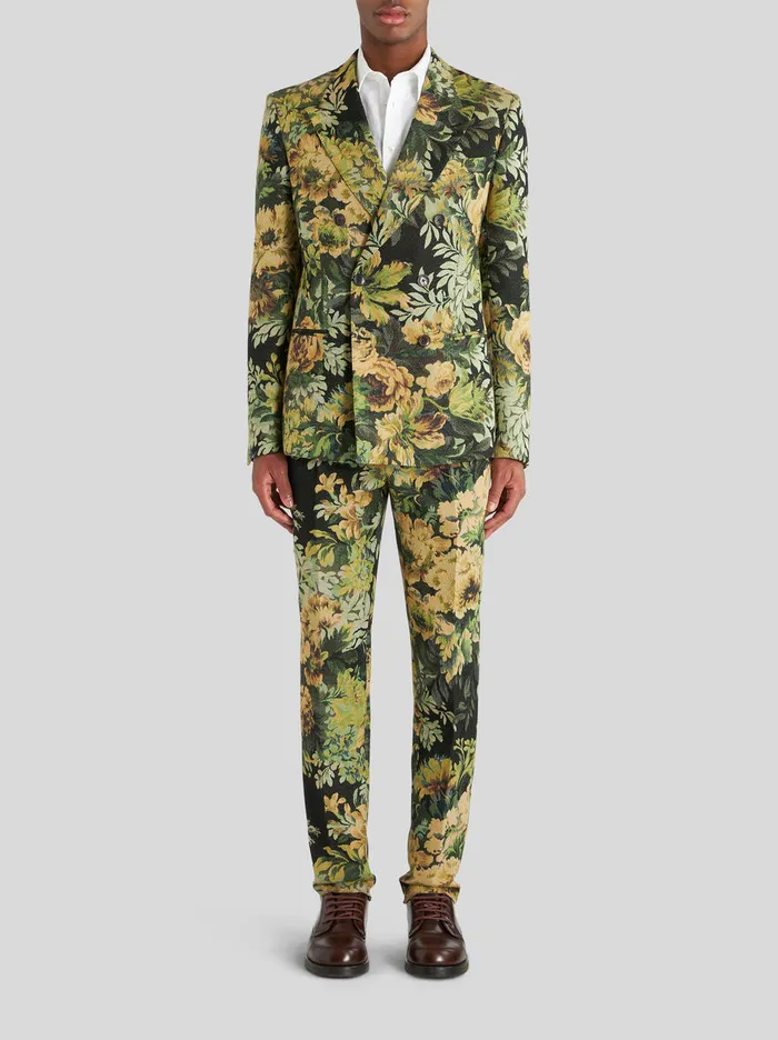 Men DoubleBreasted Jacquard Jacket Etro Jackets