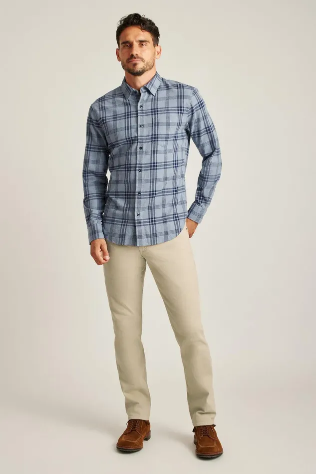 Men Everyday Lightweight Flannel Shirt Hall Plaid Bonobos Casual Shirts