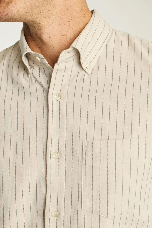 Men Everyday Lightweight Flannel Shirt Khaki Stripe Bonobos Casual Shirts