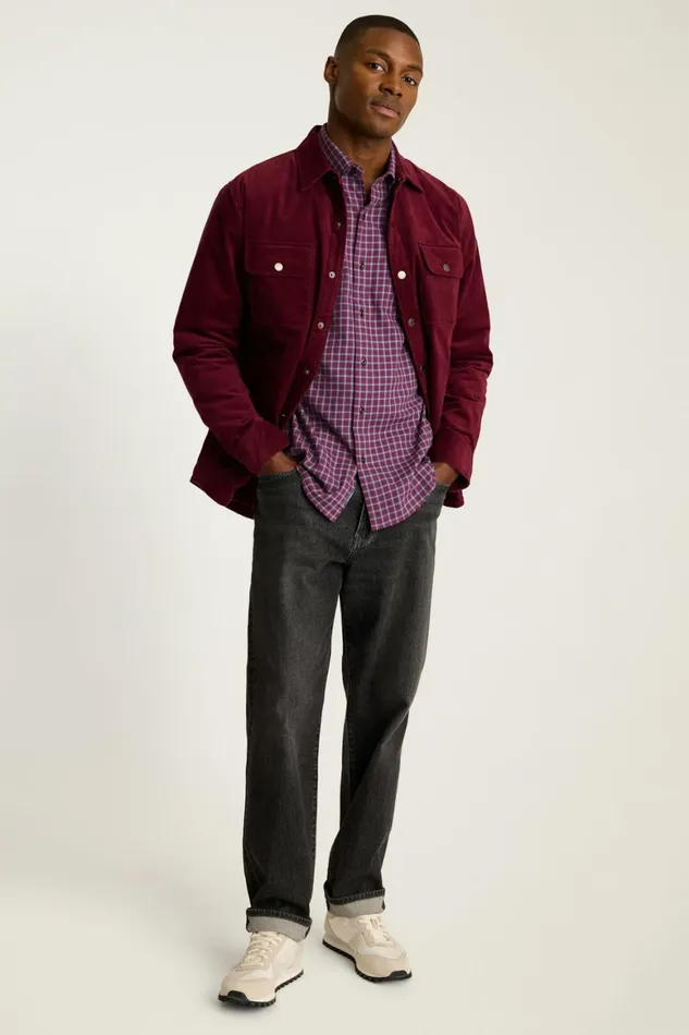 Men Everyday Lightweight Flannel Shirt Red Blue Rowan Plaid Bonobos Casual Shirts