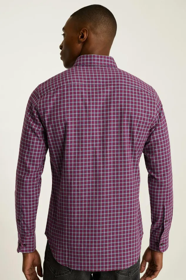 Men Everyday Lightweight Flannel Shirt Red Blue Rowan Plaid Bonobos Casual Shirts