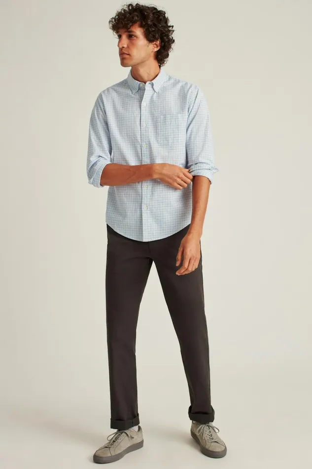 Men Everyday Oxford Shirt Blue Nickel Check Bonobos Casual Shirts