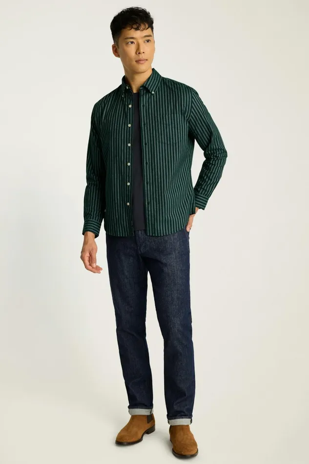 Men Everyday Oxford Shirt Evergreen Stripe Bonobos Casual Shirts