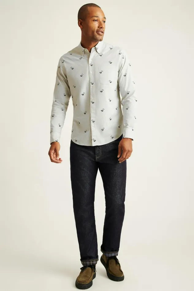 Men Everyday Shirt Gray Skunk Pixel Bonobos Casual Shirts