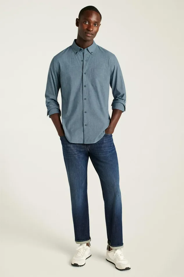 Men Everyday Shirt Navy Oxnard Stripe Bonobos Casual Shirts