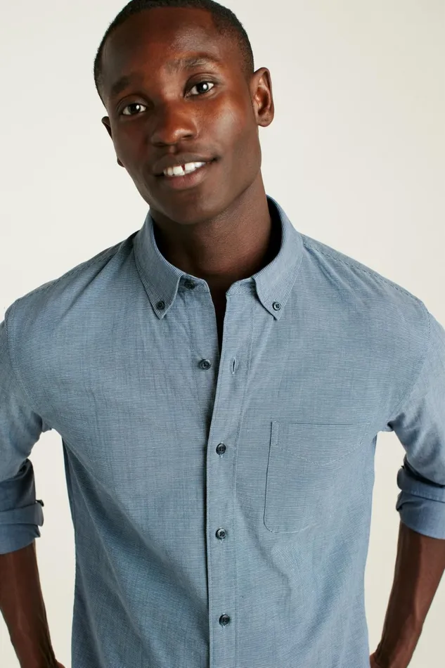 Men Everyday Shirt Navy Oxnard Stripe Bonobos Casual Shirts