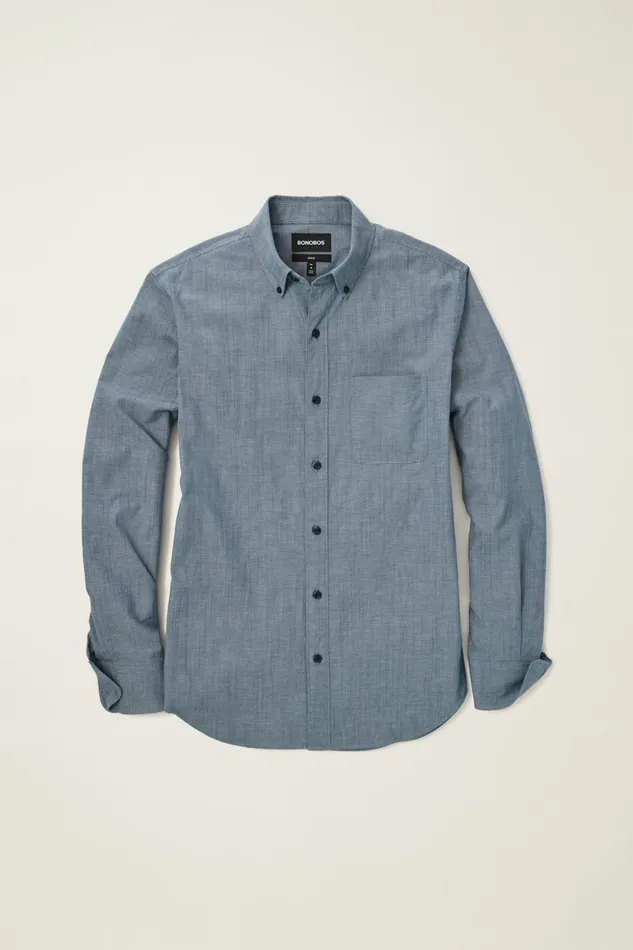Men Everyday Shirt Navy Oxnard Stripe Bonobos Casual Shirts