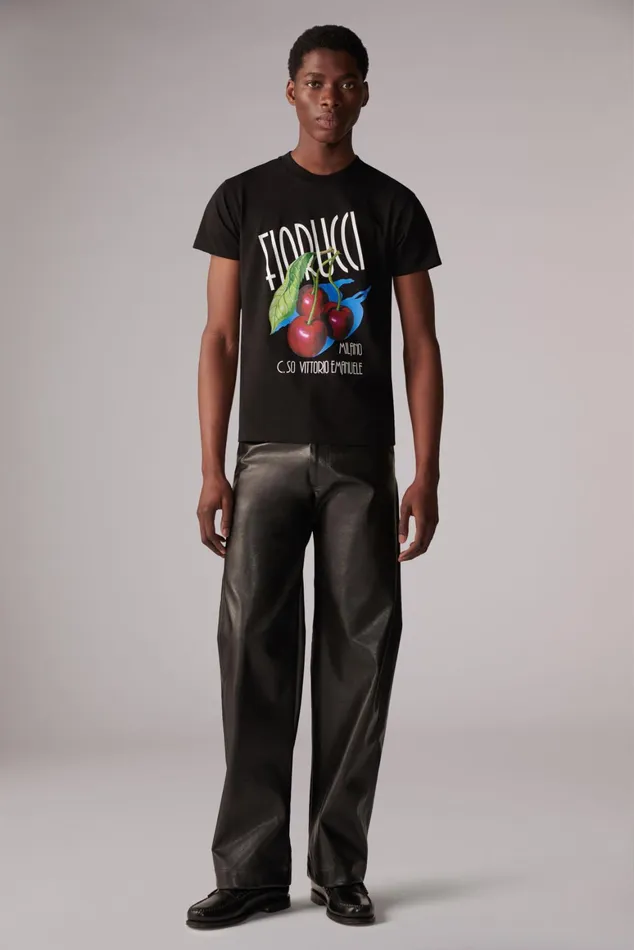 Men Fiorucci TShirts and Tops Cherry Logo TShirt Black