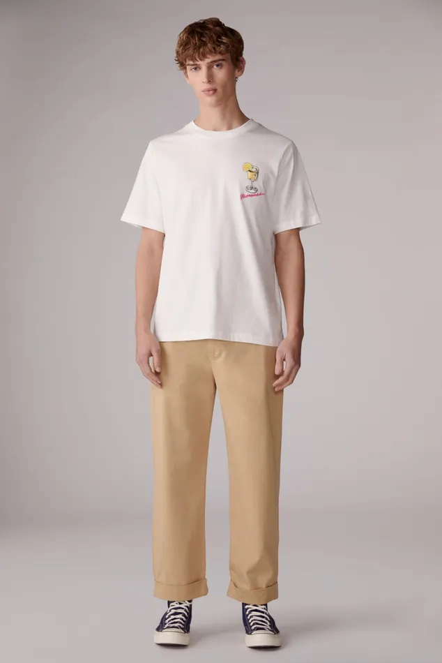 Men Fiorucci TShirts and Tops Cocktail Squiggle Logo TShirt White