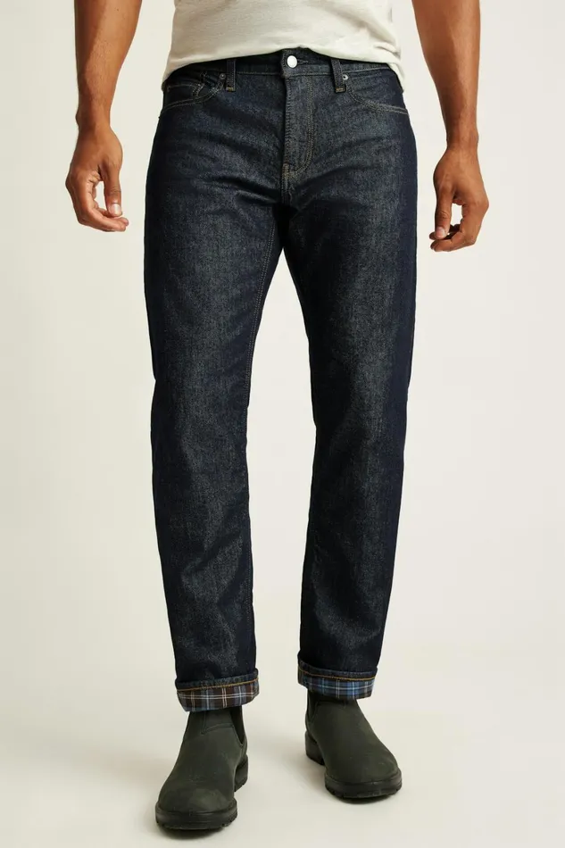 Men Fireside Flannel Lined Jean Resin Rinse Bonobos Jeans