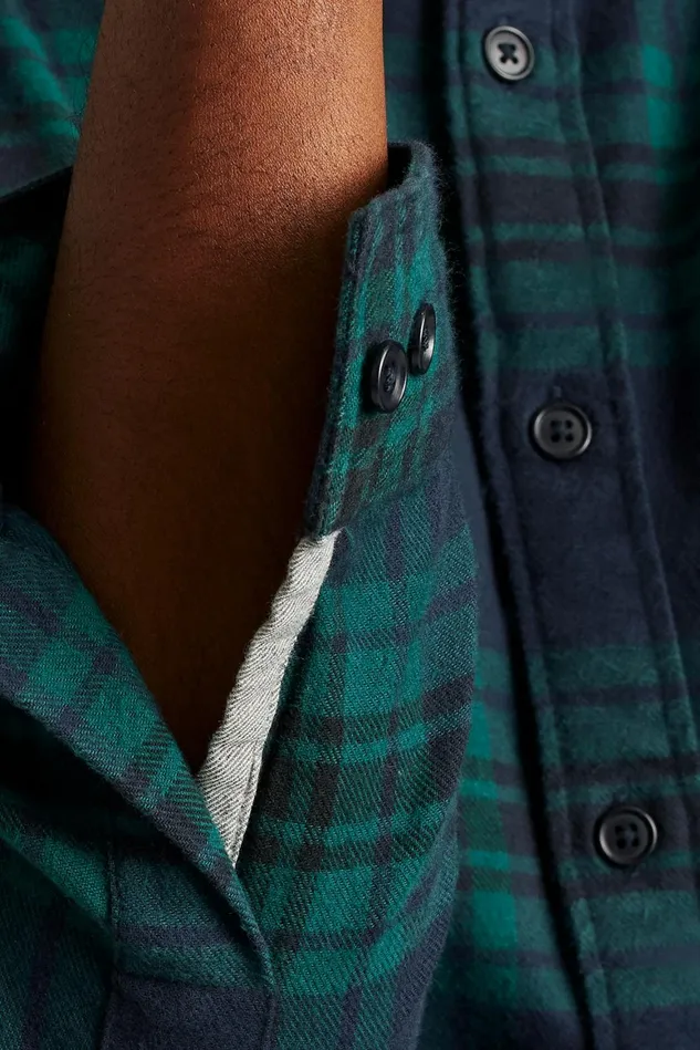 Men Fireside Flannel Shirt Navy Night Plaid Bonobos Overshirts