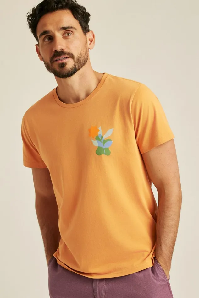 Men Graphic Tee Honey Floral Stamp Bonobos Short Sleeve Tees
