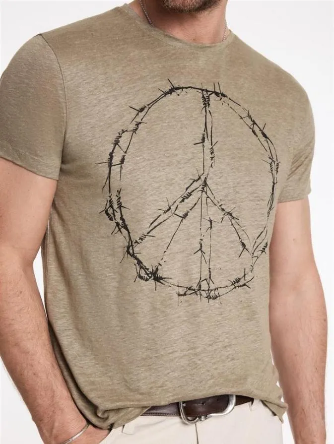 Men Graphic Tees John Varvatos BARBED WIRE PEACE TEE Canvas