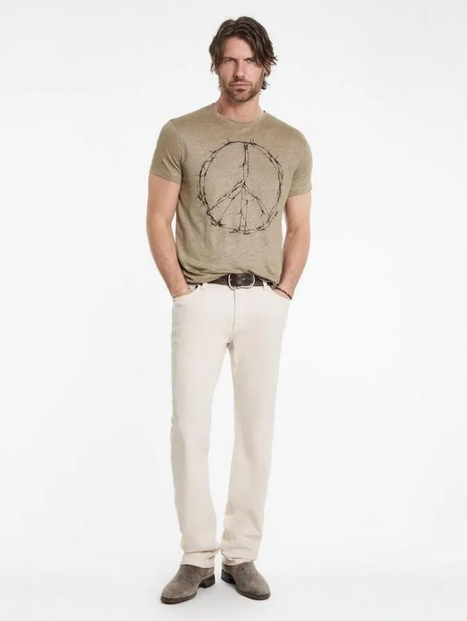 Men Graphic Tees John Varvatos BARBED WIRE PEACE TEE Canvas