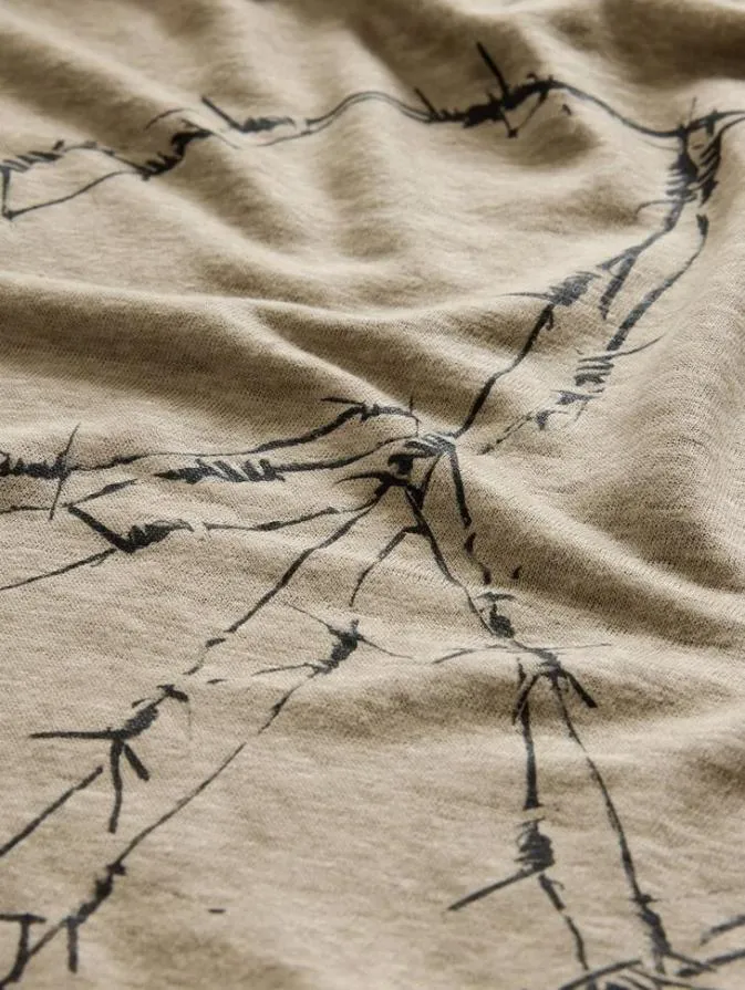 Men Graphic Tees John Varvatos BARBED WIRE PEACE TEE Canvas