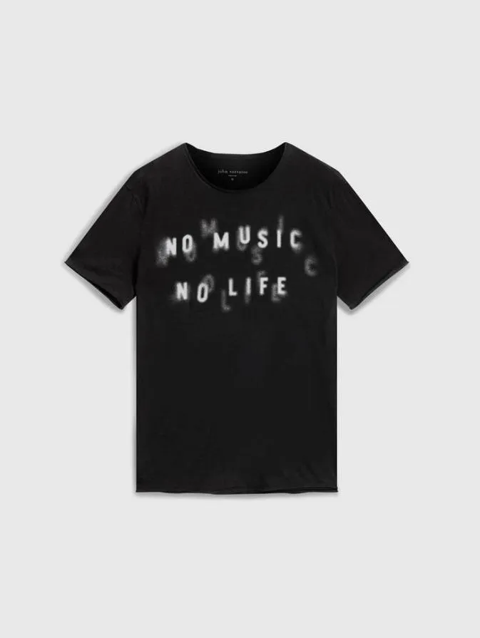 Men Graphic Tees John Varvatos NO MUSIC NO LIFE TEE Black