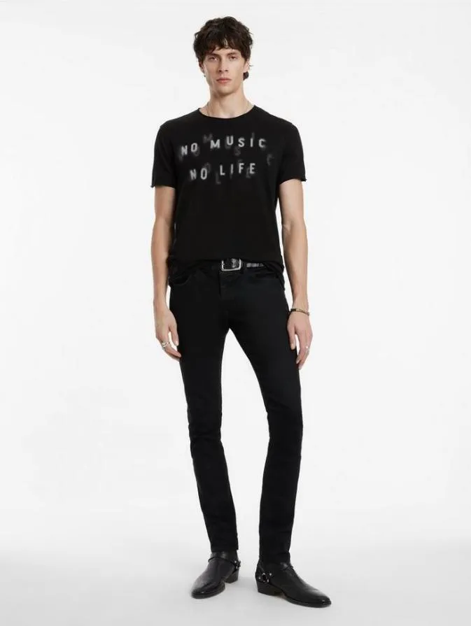 Men Graphic Tees John Varvatos NO MUSIC NO LIFE TEE Black