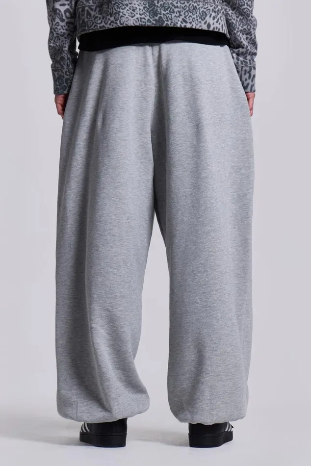 Men Grey Marl Cuffed Monster Jogger Jaded London Joggers and Sweatpants