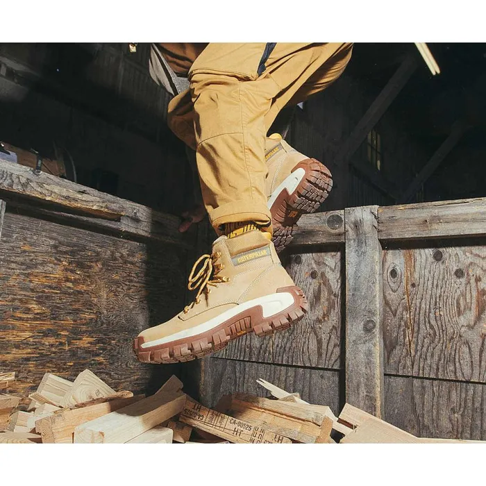 Men Invader Hi Steel Toe Work Boot Cat Footwear Boots