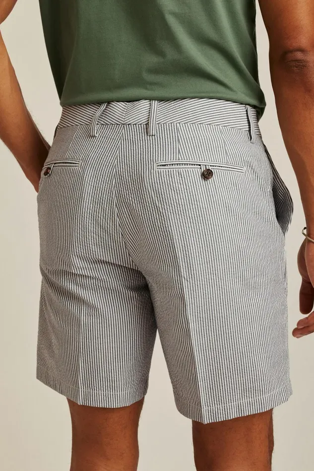 Men Italian Stretch Chino Shorts Grey And White Seersucker Stripe Bonobos Chino Shorts