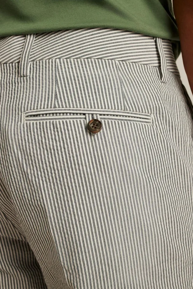 Men Italian Stretch Chino Shorts Grey And White Seersucker Stripe Bonobos Chino Shorts