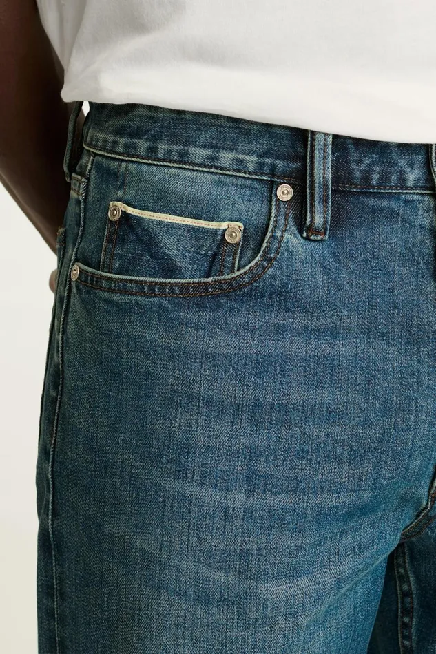 Men Japanese Stretch Selvedge Jeans Medium Blue Wash Bonobos Jeans