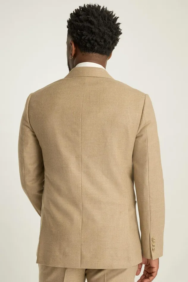 Men Jetsetter Italian Flannel Double Breasted Blazer Sand Bonobos Blazers and Sport Coats