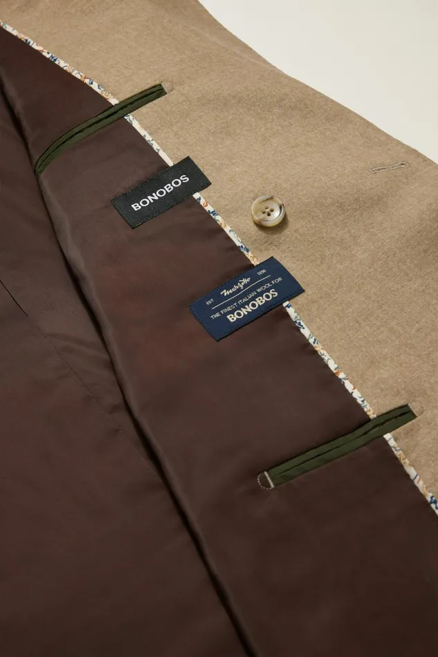 Men Jetsetter Italian Flannel Double Breasted Blazer Sand Bonobos Blazers and Sport Coats