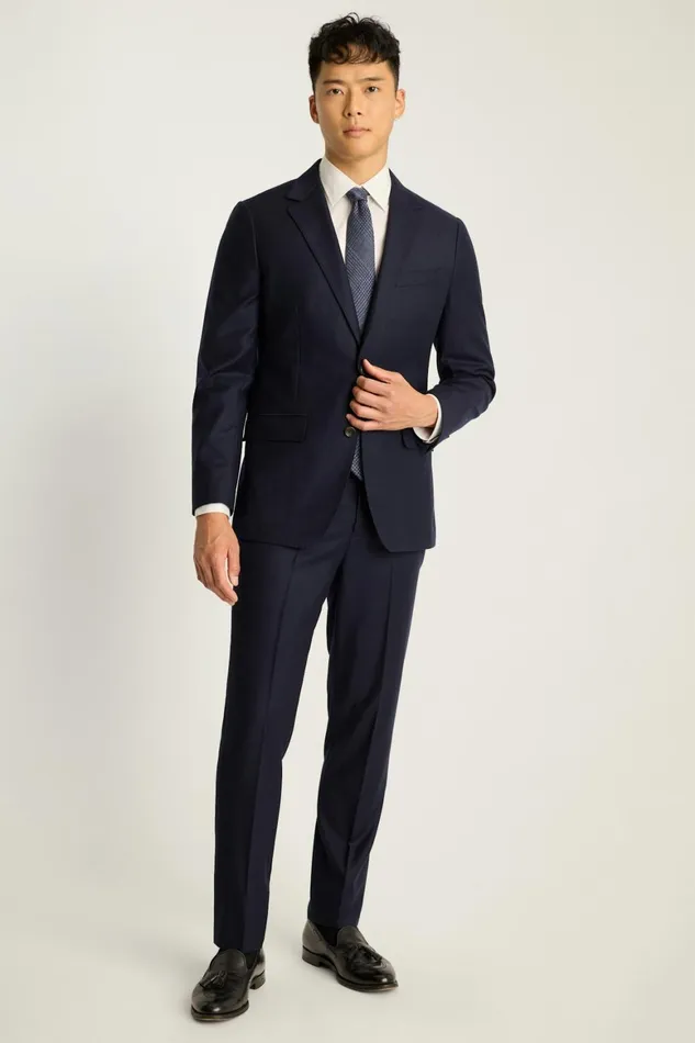 Men Jetsetter Italian Flannel Suit Dark Navy Blue Bonobos Suits